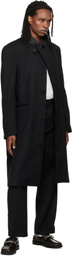 NULLUS Black Pierced Collar Coat
