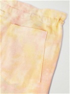 Monitaly - Wide-Leg Pleated Tie-Dyed Cotton-Gauze Drawstring Trousers - Multi