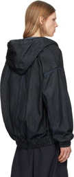 Juun.J Navy Work Zip-Up Oil Denim Jacket