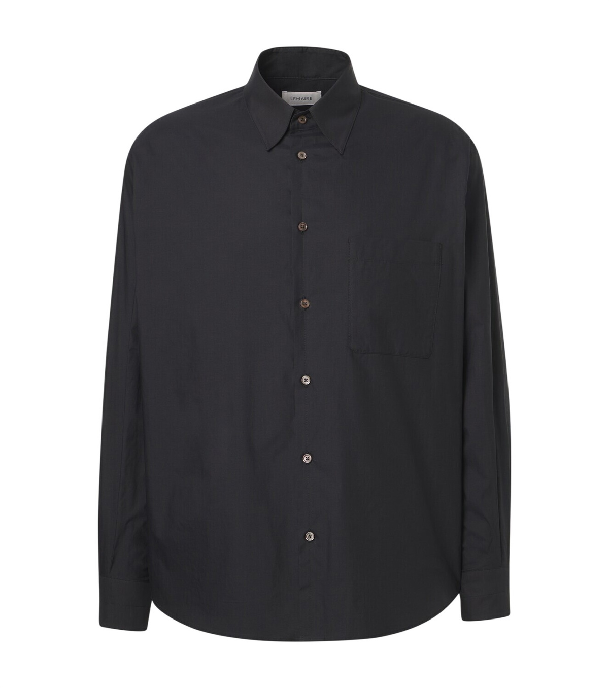 Lemaire Black Chintz Stand Collar Shirt Lemaire