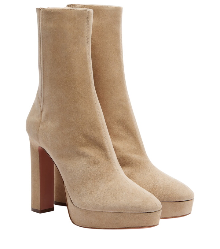 Photo: Aquazzura Martine 110 suede platform ankle boots