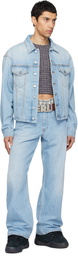 ERL Blue Woven Denim Jacket