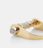 Rainbow K Horn 14kt gold ring with diamonds