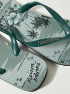 Maison Kitsuné - Havaianas Logo-Print PVC and Rubber Flip Flops - Gray