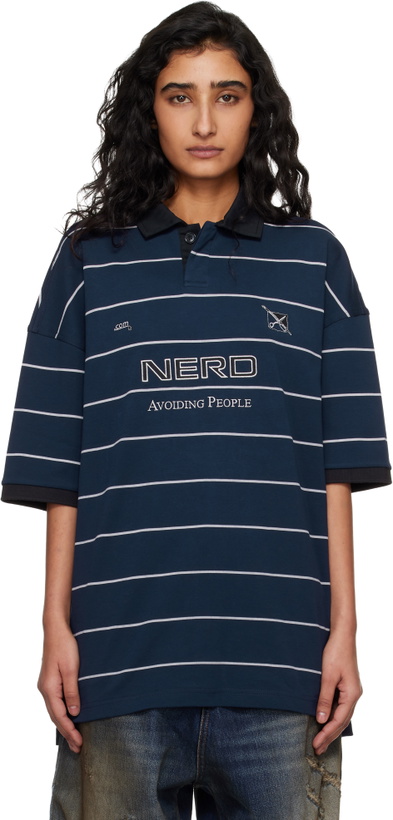 Photo: VETEMENTS Navy 'Nerd' Football Polo