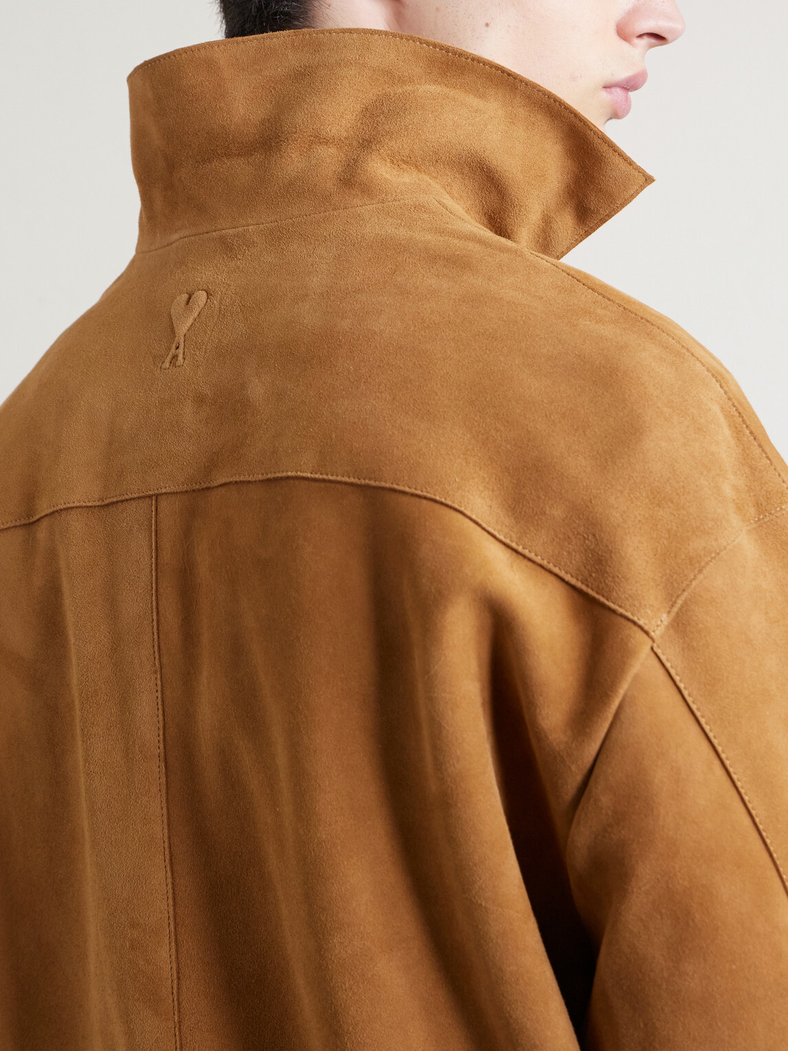 AMI PARIS - Suede Overshirt - Brown