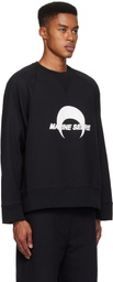 Marine Serre Black Moon Logo Fleece Raglan Sweatshirt