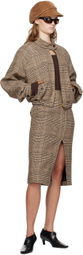 Recto Brown Scoop Neck Fitted Sweater