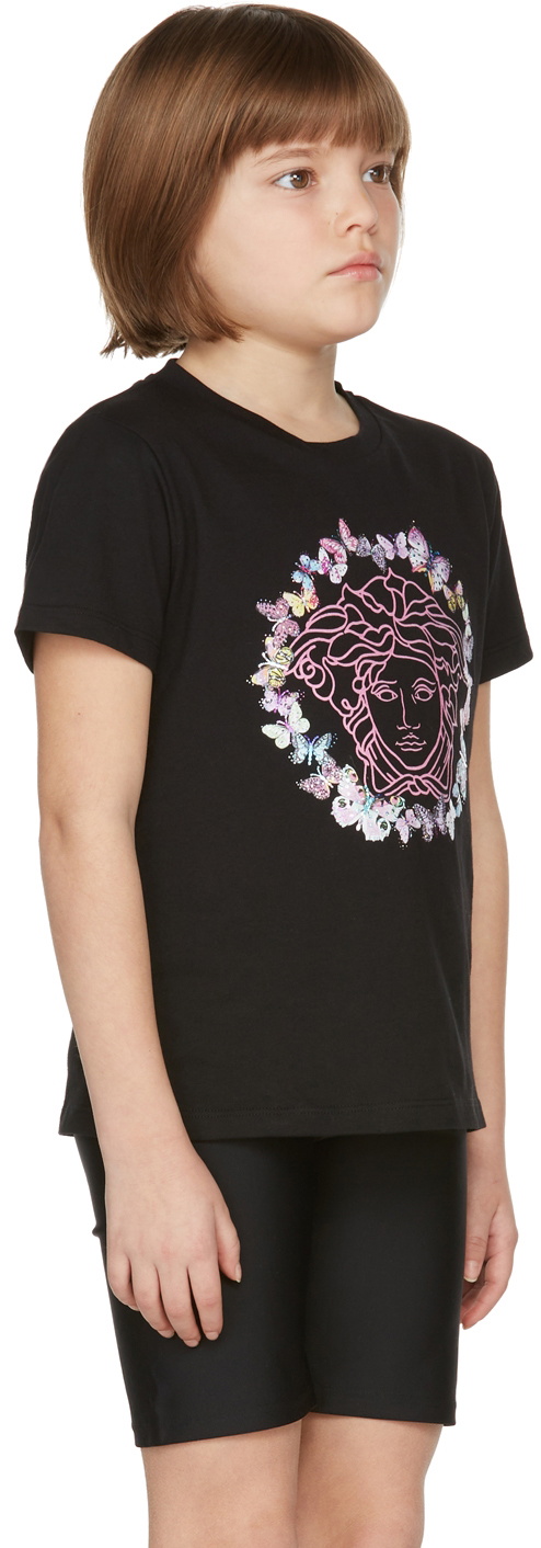 Medusa Cotton Jersey T Shirt in Black - Versace Kids