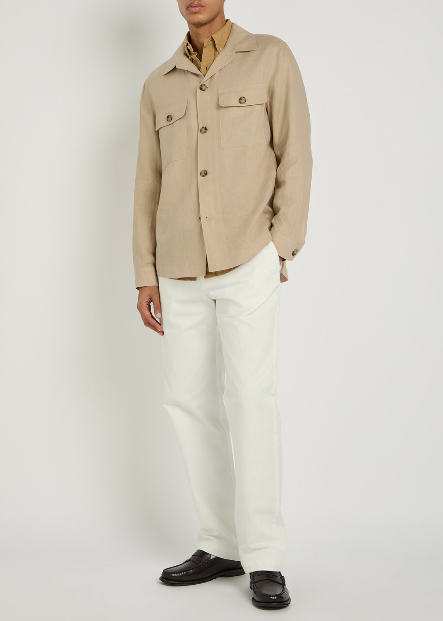Boss Linen Overshirt Beige