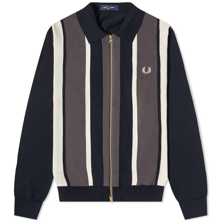 Photo: Fred Perry Striped Zip-Through Cardigan