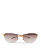 Cartier Eyewear - Panthère Classic Rimless Square-Frame Gold-Tone Sunglasses
