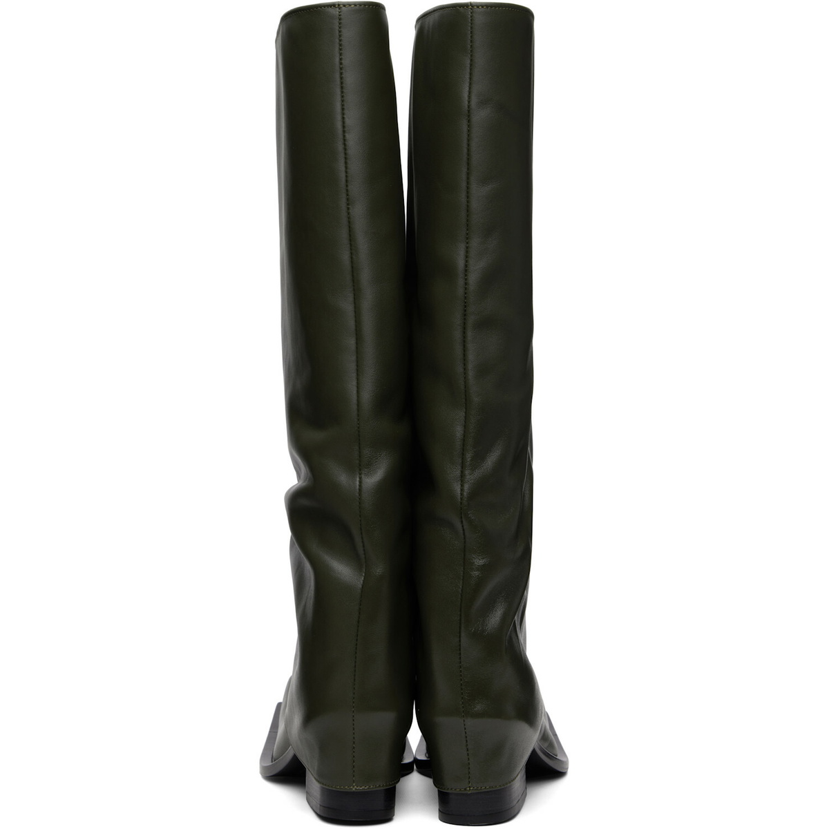 FIDAN NOVRUZOVA Khaki Havva Chunky Heel Tall Boots
