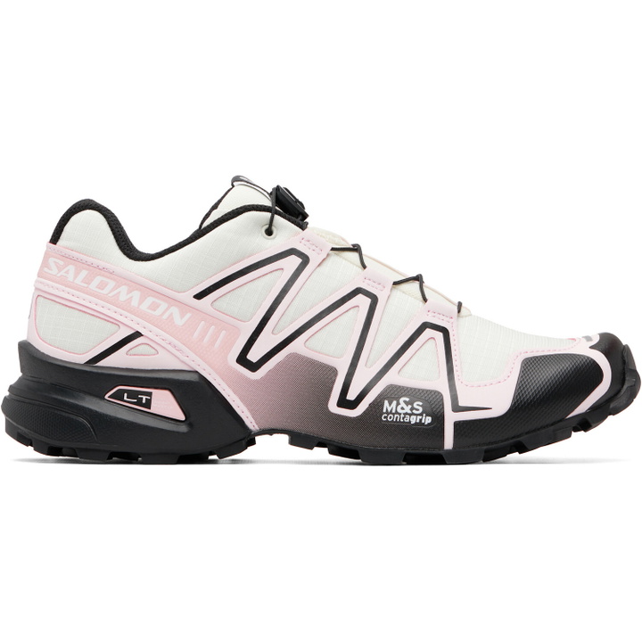 Photo: Salomon Off-White & Pink Speedcross 3 Sneakers