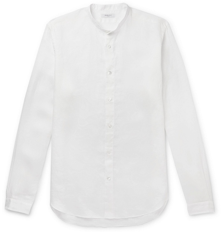 Photo: Boglioli - Grandad-Collar Linen Shirt - White