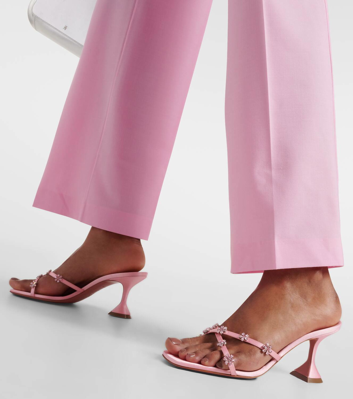 サンダル・ミュール Amina Muaddi Sandals Amina Muaddi 70 embellished satin sandals Amina Muaddi