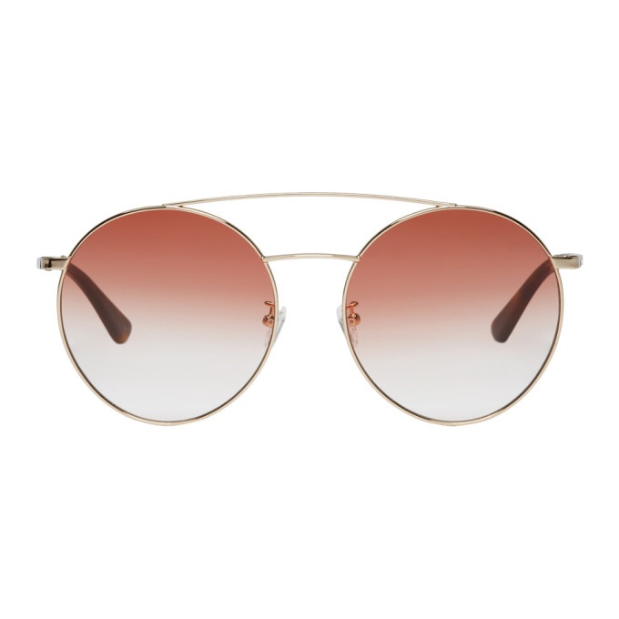 Photo: McQ Alexander McQueen Gold and Pink MQ0147 Sunglasses