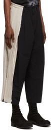 Yohji Yamamoto Black & Off-White Linen Trousers
