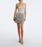 Là Fuori Floral sequined minidress