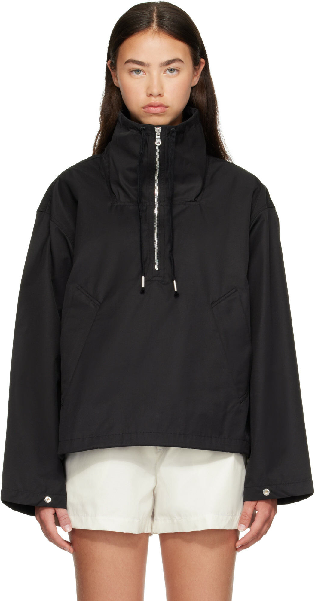 AGOLDE Black Lydia Popover Anorak
