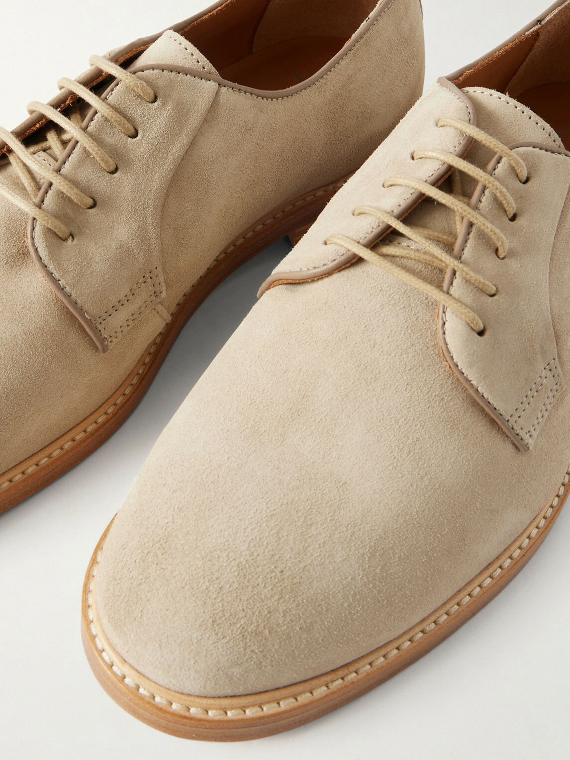 Mr P. - Suede Derby Shoes - Neutrals
