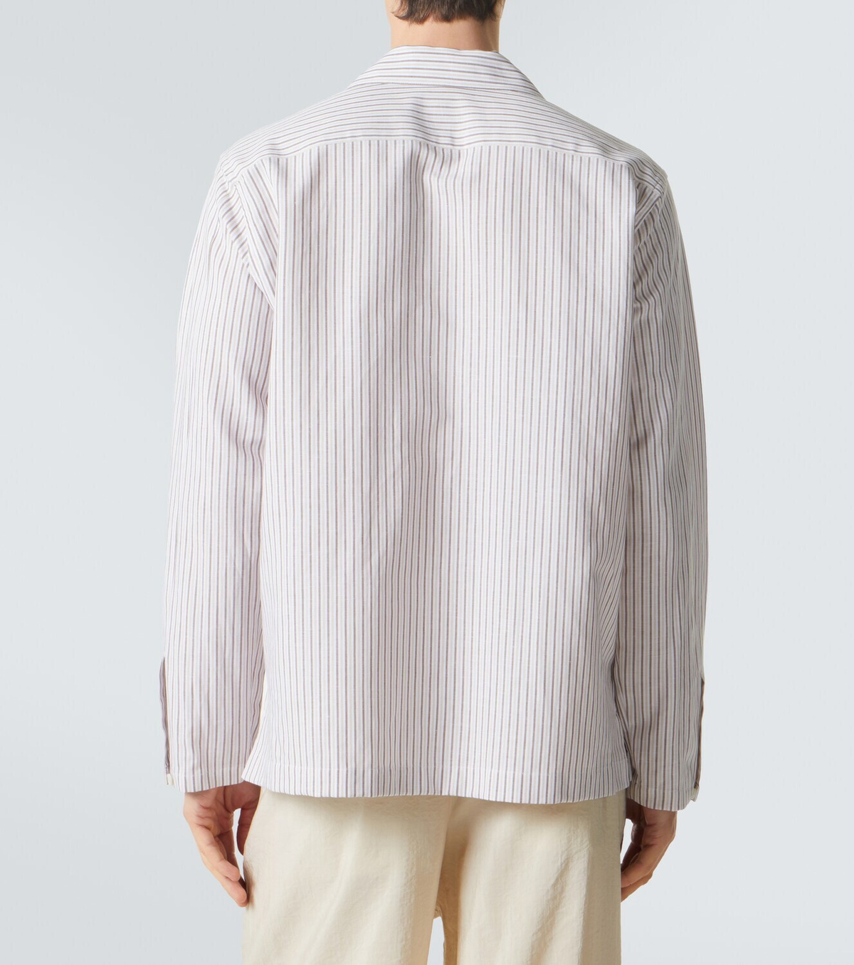 Umit Benan Havana striped linen and cotton shirt
