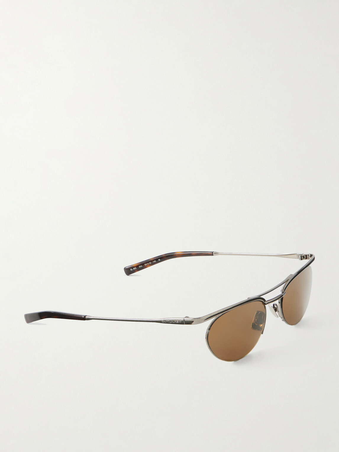 SAINT LAURENT - Round-Frame Silver-Tone Sunglasses