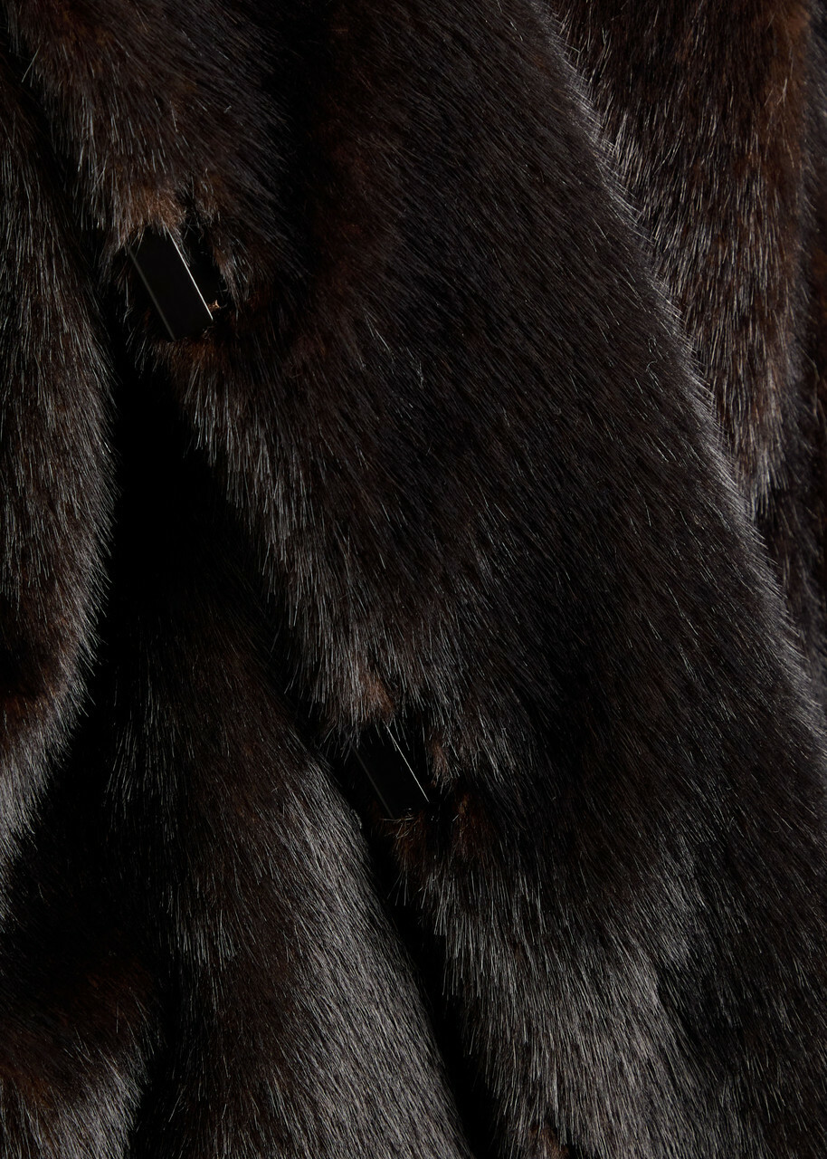 Veronica Beard Griselda Faux fur Jacket Dark Brown