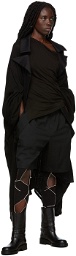 Yohji Yamamoto Black Wool Asymmetric Hem Blazer