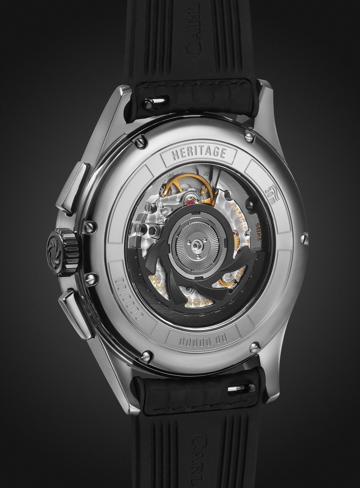 Carl F. Bucherer - Heritage BiCompax Annual Automatic 41mm Stainless Steel and Rubber Watch, Ref. No. 00.10803.12.32.01