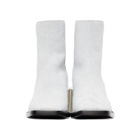 MM6 Maison Margiela White Suede Square Toe Ankle Boots