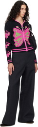 Chopova Lowena Black Neon Butterfly Hoodie