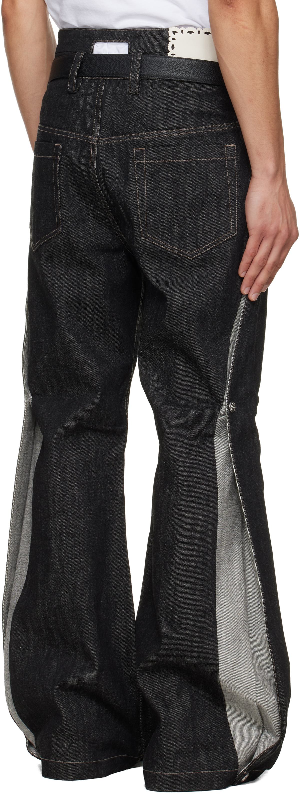 nullus 24ss SNAP FIN FLARED JEANS デニム NULLUS Black Whale Fin Snap-On Flared Jeans NULLUS