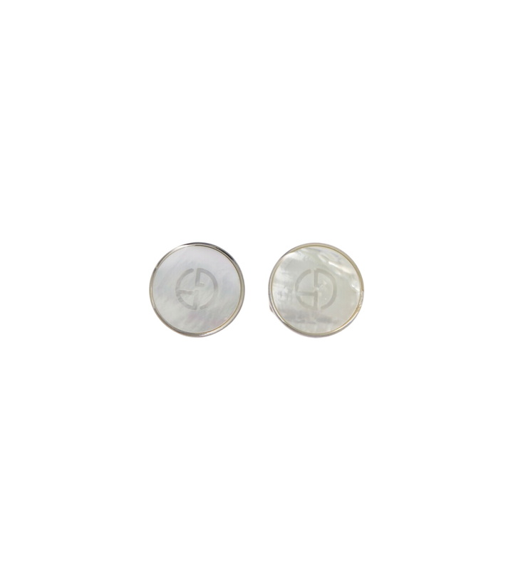 Photo: Giorgio Armani Silver and mother-of-pearl cufflinks