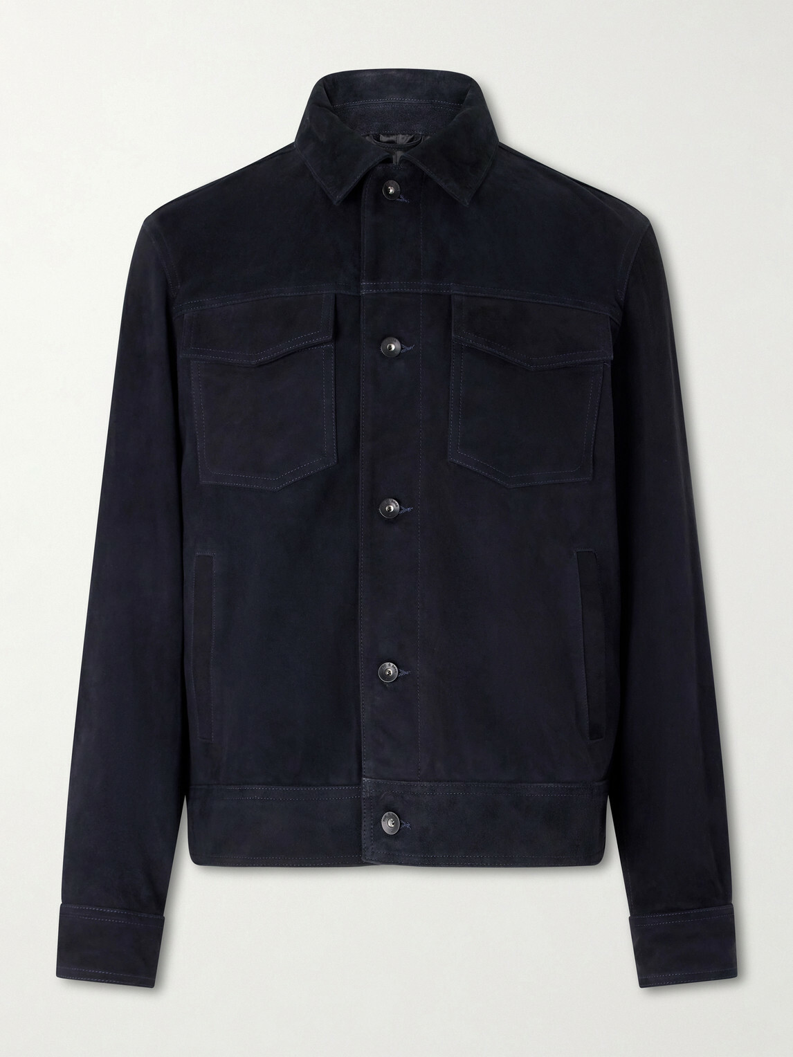 Rag & Bone - Suede Trucker Jacket - Blue