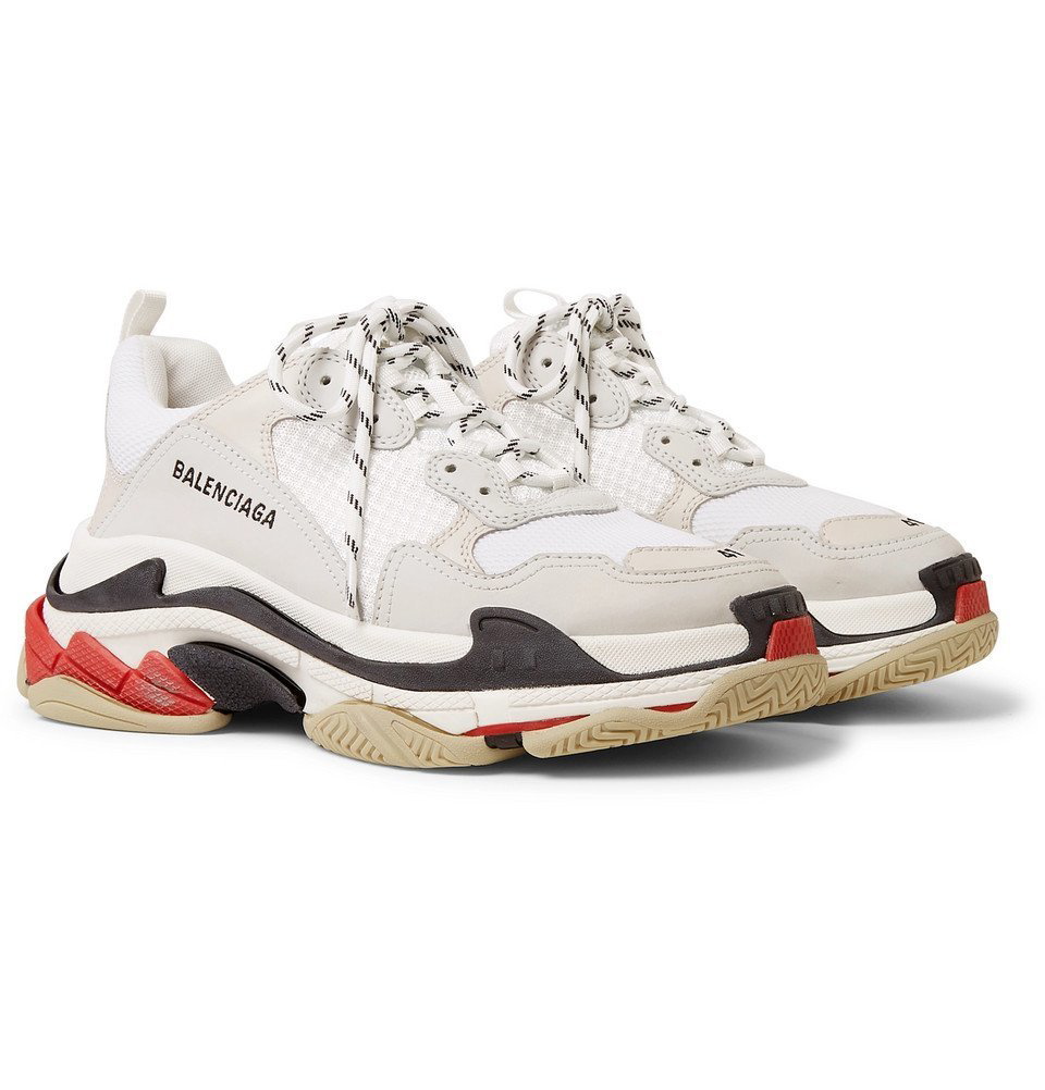 Balenciaga Triple S Leather and Mesh Sneakers