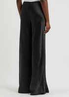 Norma Kamali Bias Elephant Wide-leg Satin Trousers Black
