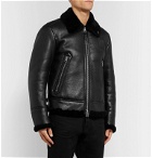 TOM FORD - Shearling-Lined Leather Aviator Jacket - Black