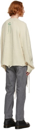 Doublet Beige Recycled Wool Cable Knit Cardigan