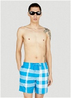 Burberry - Check Swim Shorts in Blue