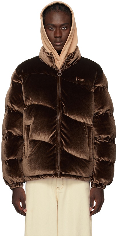 Photo: Dime Brown Quilted Puffer Jacket