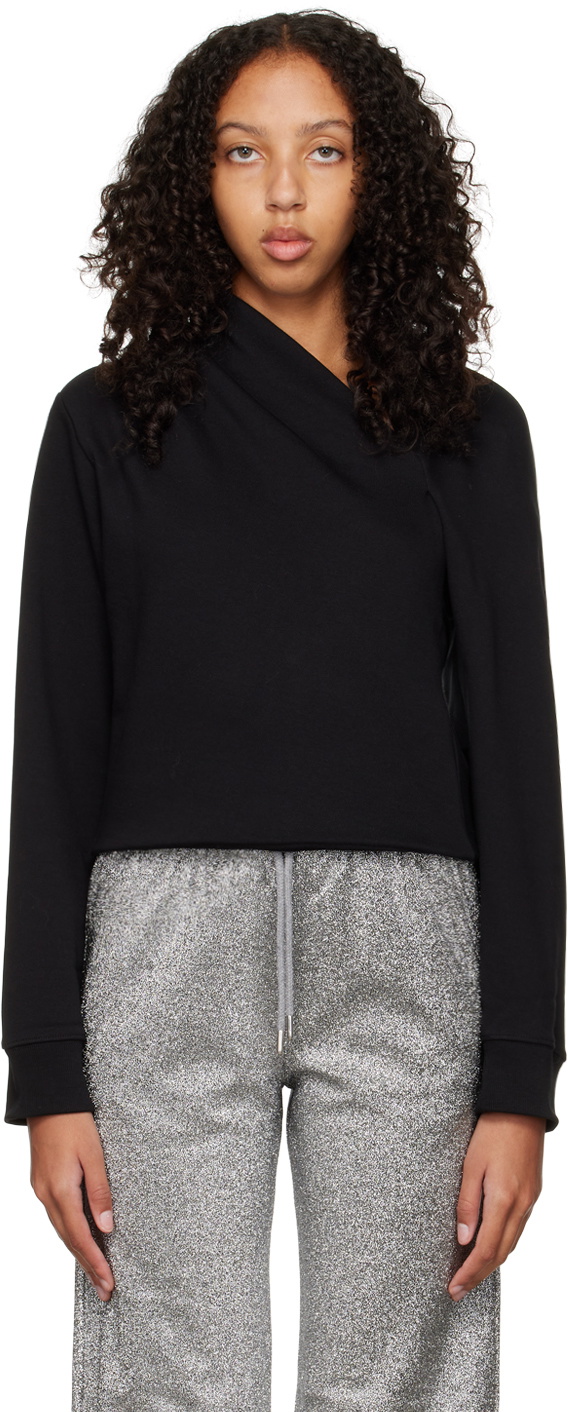 Dries Van Noten Black Ruched Sweatshirt Dries Van Noten