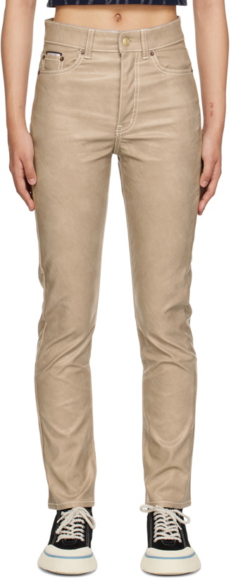 Photo: Eytys Taupe Solstice Faux-Leather Jeans