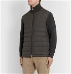 Dunhill - Ribbed Merino Wool-Blend and Quilted Shell Down Jacket - Gray