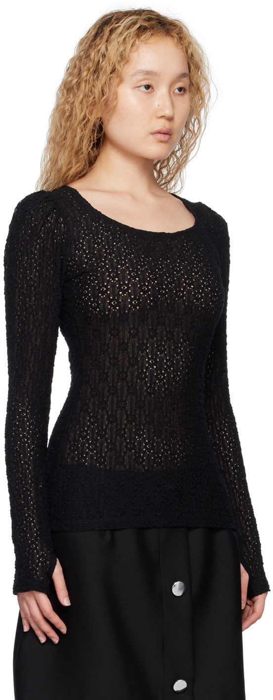 MINJUKIM Black Puff Long Sleeve T-Shirt