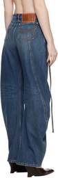 Jean Paul Gaultier Blue 'The Denim Strap' Jeans