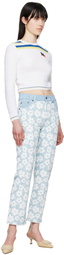 MSGM Blue Printed Jeans