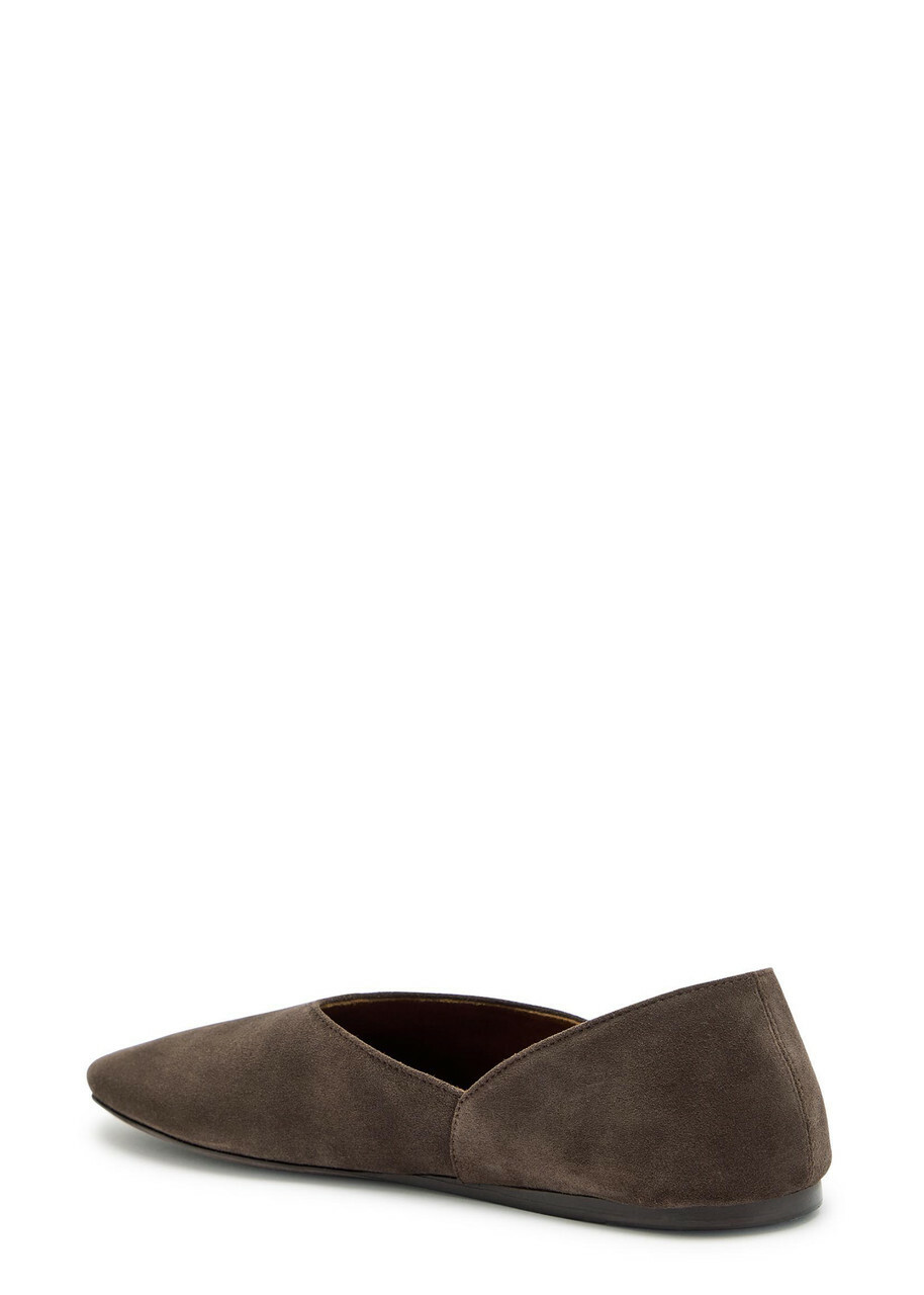 Khaite Jane Suede Ballet Flats Brown