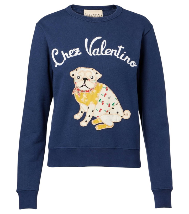Photo: Valentino Embroidered cotton jersey sweatshirt