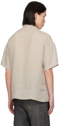 DEVOA Taupe Spread Collar Shirt